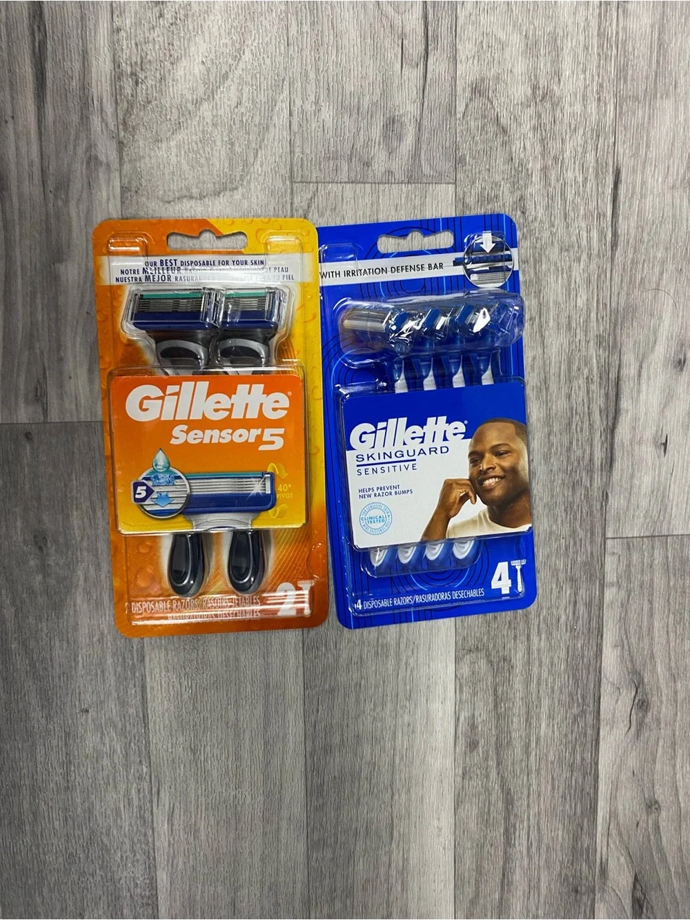 Sensor5 & Skinguard Sensitive Razor 5-Pack & 4-Pack — Orange & Blue
